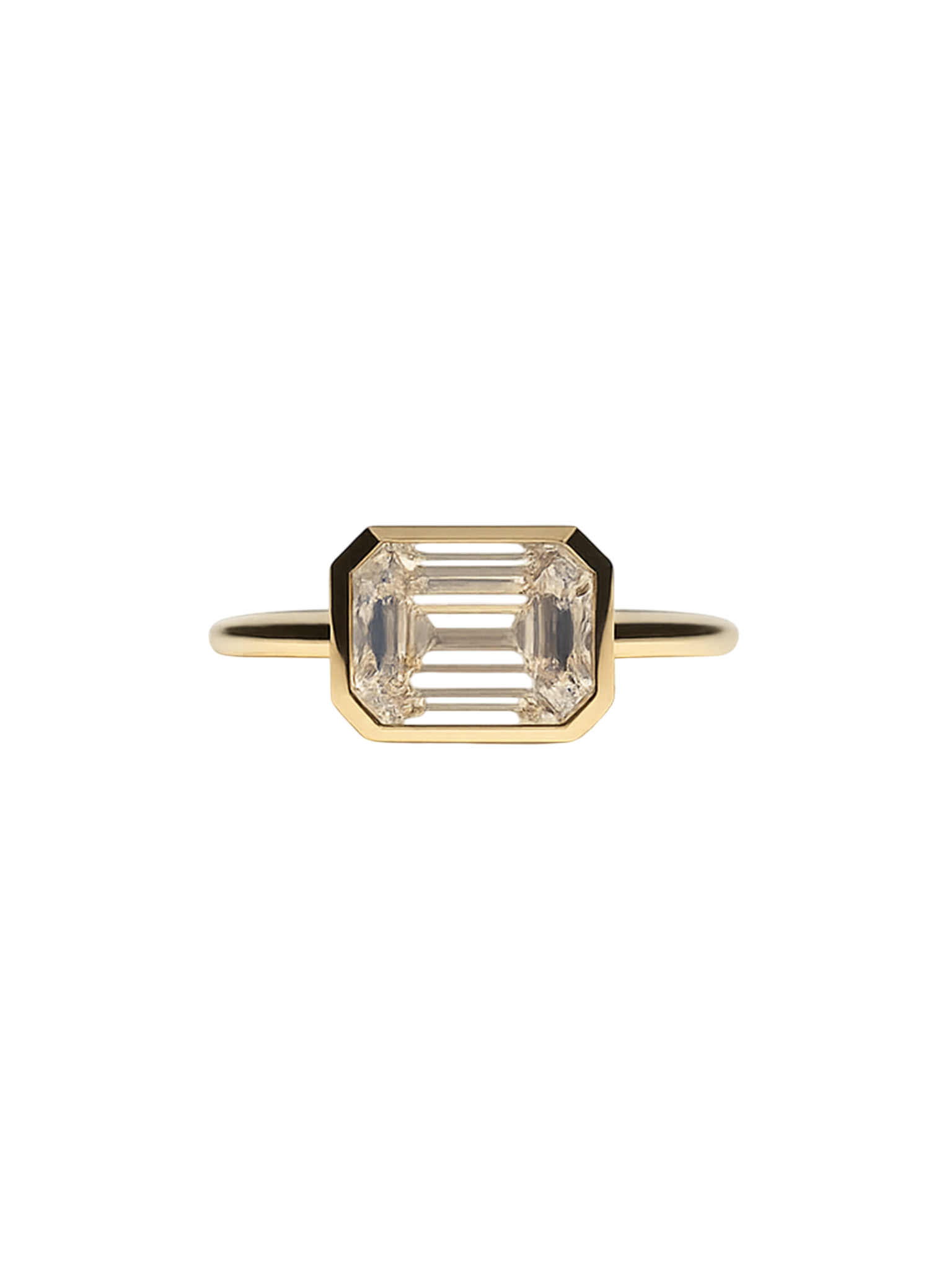 Frida emerald cut diamond ring